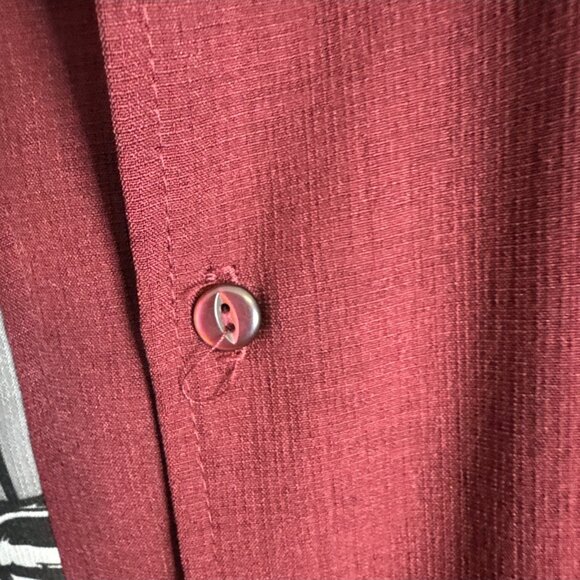 Steady Clothing USA Rockabilly Hot Rod Panel Shirt Burgundy Men’s XL - Picture 4 of 6